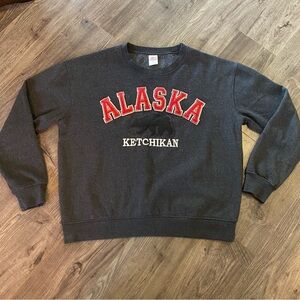 Vintage Crewneck sweater Alaska Ketchikan Gray Sweater